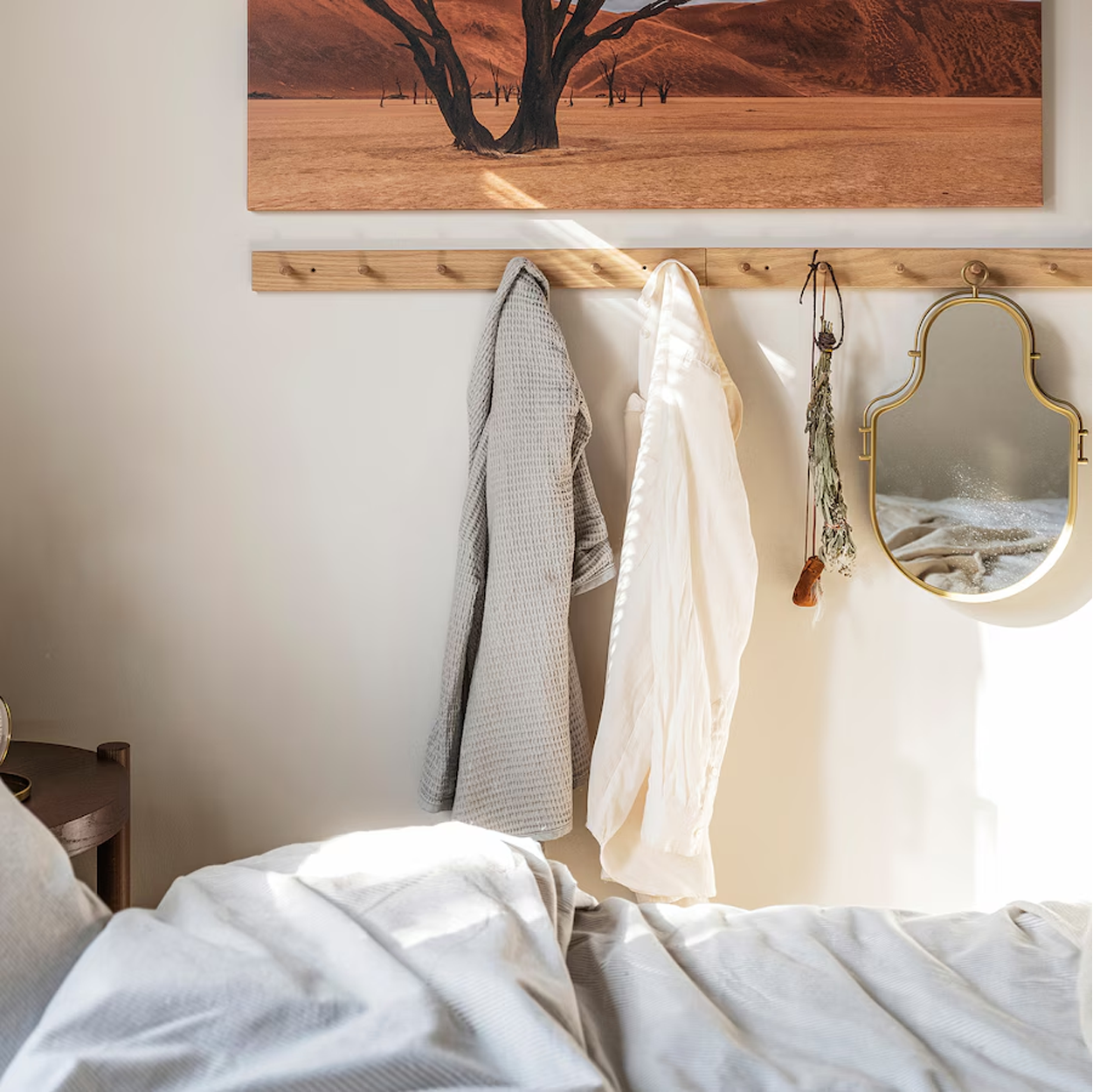 HOVOLM Zidni čiviluk sa 6 zakački, hrastovina