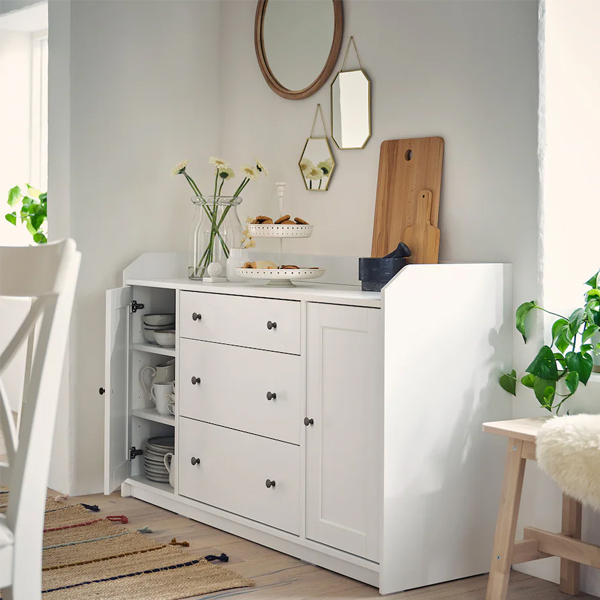 HAUGA 140x84cm Komoda, bijela