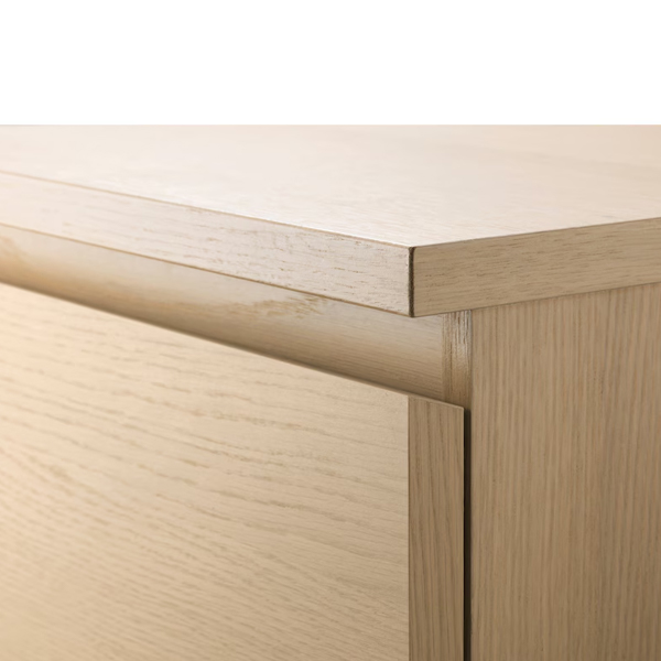 MALM 80x123cm Komoda sa 6 fioka, bijelo b. hrastov furnir
