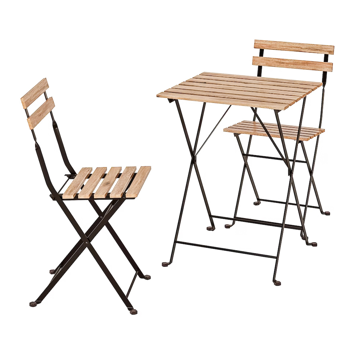 SET Akacija baštenski sto i 2 stolice, drvo-metal