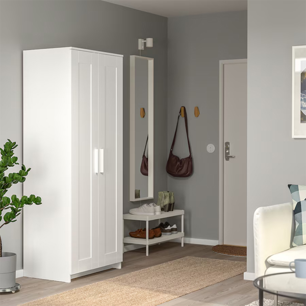BRIMNES 78x190cm Garderober s 2 vrata, bijela