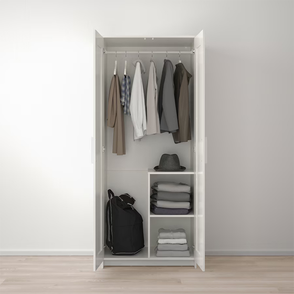 BRIMNES 78x190cm Garderober s 2 vrata, bijela
