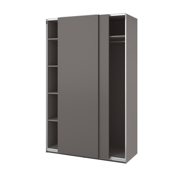 PAX/HASVIK 150x66x236cm Garderober, tamnosiva