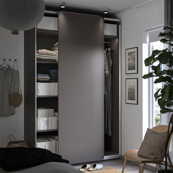 PAX/HASVIK 150x66x236cm Garderober, tamnosiva