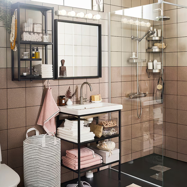 NISSEDAL 65x65cm Ogledalo, crna