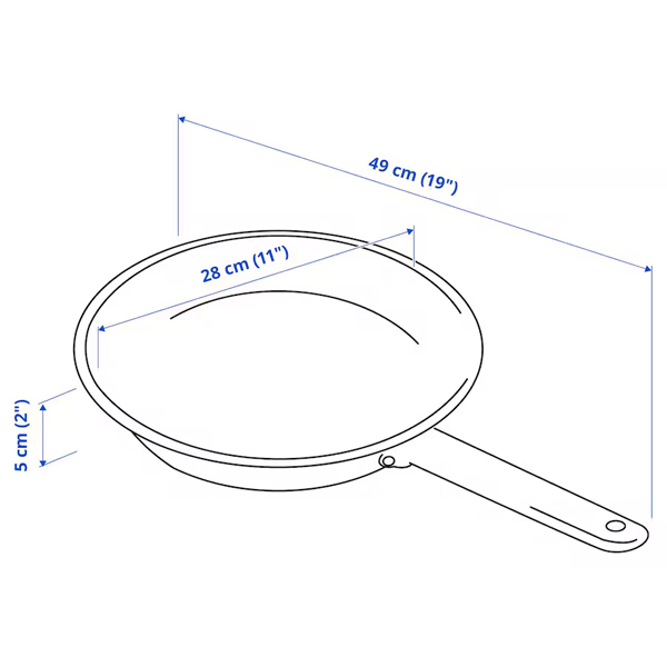 IKEA 365+ 28cm Tiganj, nerđajući čelik/neprianjajući sloj