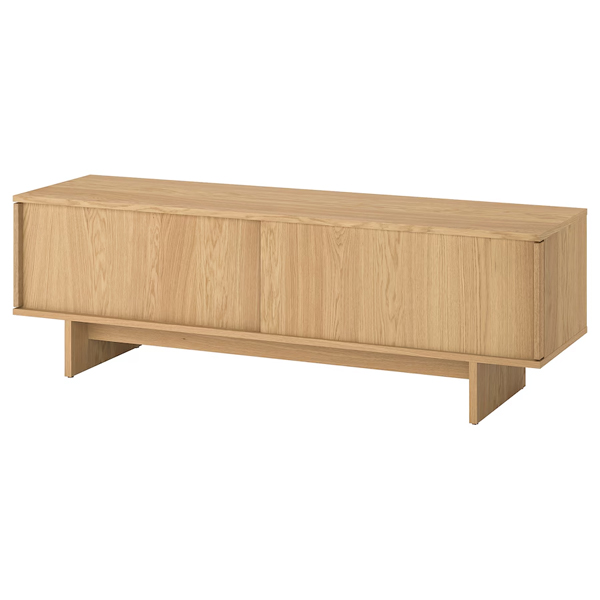 STOCKHOLM 2025 179x42x56cm TV komoda sa kliznim vratima, hrastov furnir
