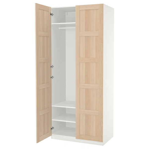PAX/BERGSBO 100x60x236cm Garderober, bijela, im. hrastovine