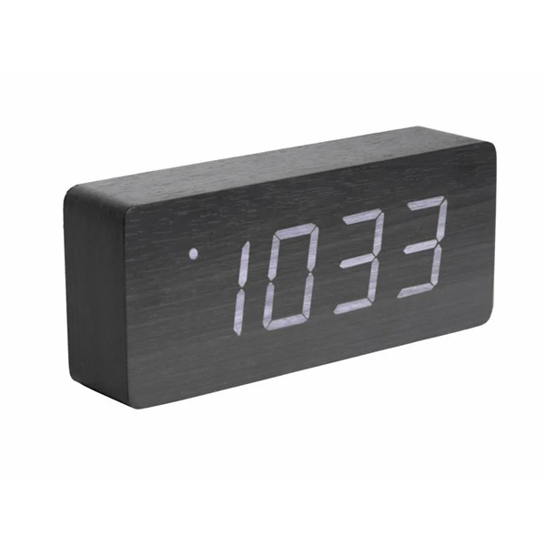 TUBE 21x9x4.5cm budilnik, Black Wood
