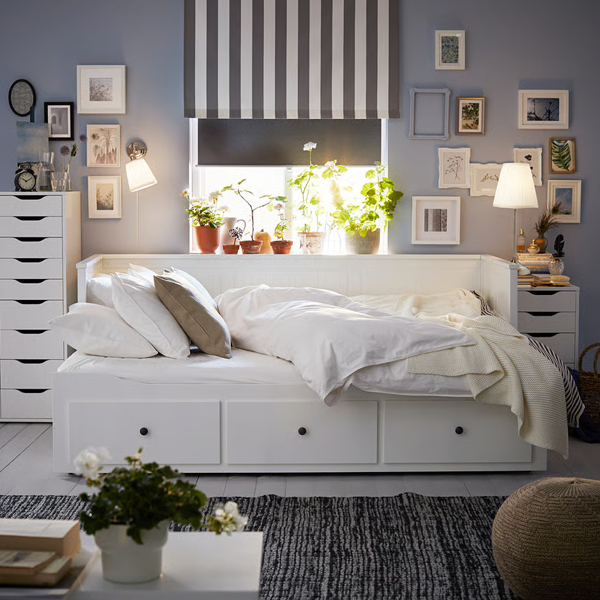 HEMNES 80/160x200cm krevet na razvlacenje, bijela