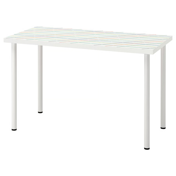 LAGKAPTEN/ADILS 120x60cm Radni sto, mreža raznobojno/bijela
