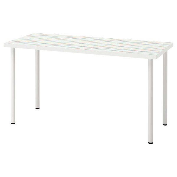 LAGKAPTEN/ADILS 140x60cm Radni sto, mreža raznobojno/bijela