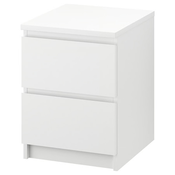 MALM Komoda s 2 fioke, bijela, 40x55 cm