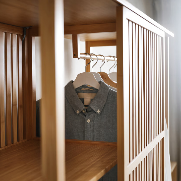 NORDKISA 120x186cm Otv. garderober s kliznim vratima, bambus