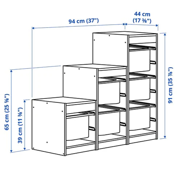 TROFAST 99x44x94cm okvir police, bijela