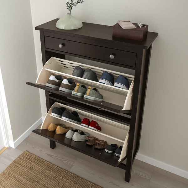 HEMNES 89x30x127cm Cipelar sa 2 odjeljka, crnosmeđa