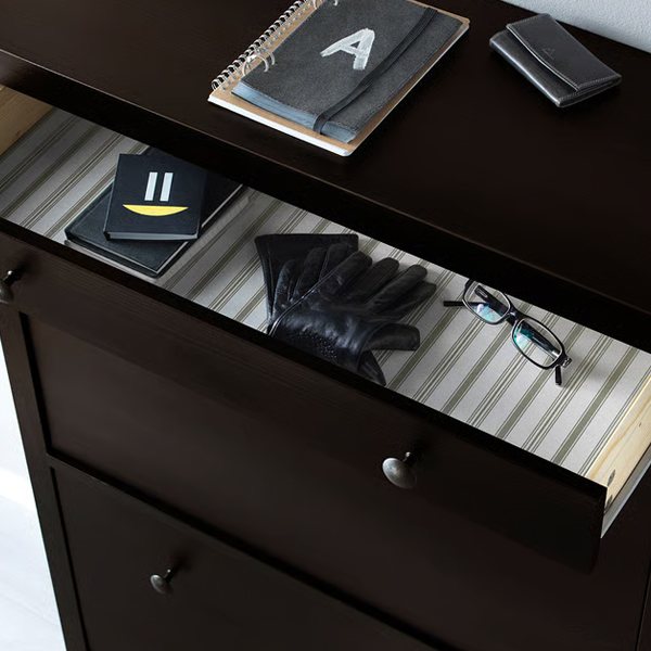 HEMNES 89x30x127cm Cipelar sa 2 odjeljka, crnosmeđa