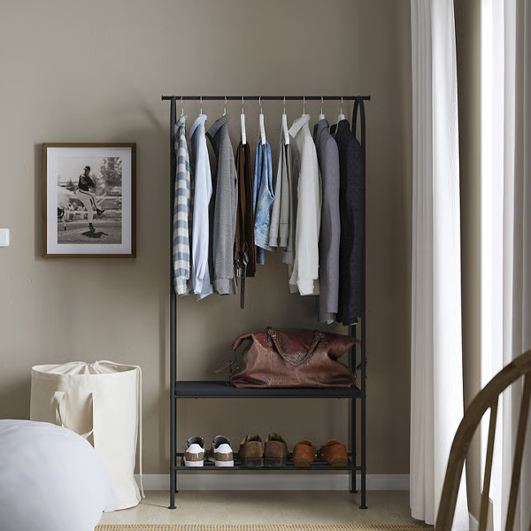 GRAFJALLET 90x36x175cm Čiviluk s odlaganjem za obuću, boja antracita