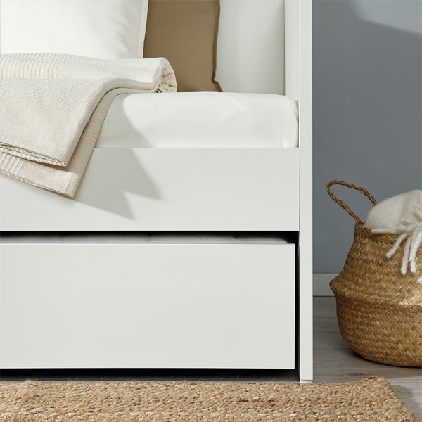 VIHALS 80x200cm Okvir dnevnog kreveta sa izvlačnim lež, bijela, 80x200 cm