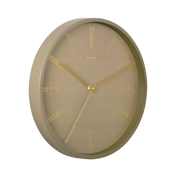 BELLE NUMBERS 35cm zidni sat, zelena