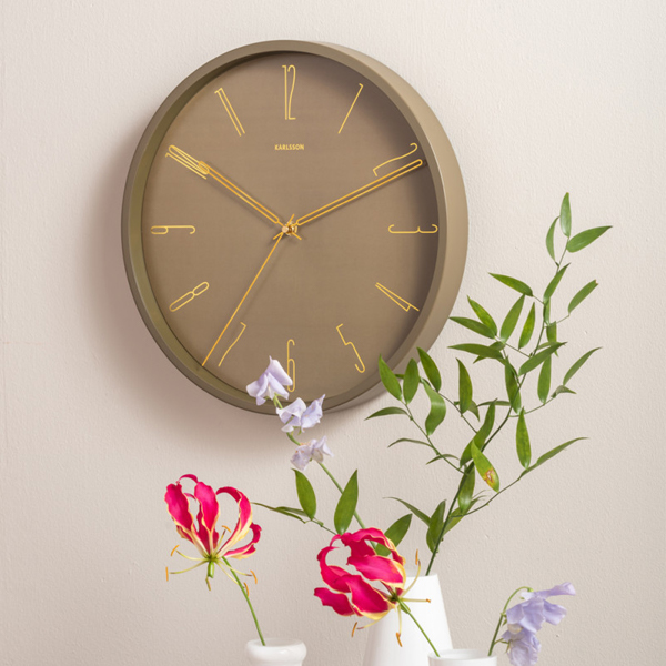 BELLE NUMBERS 35cm zidni sat, zelena