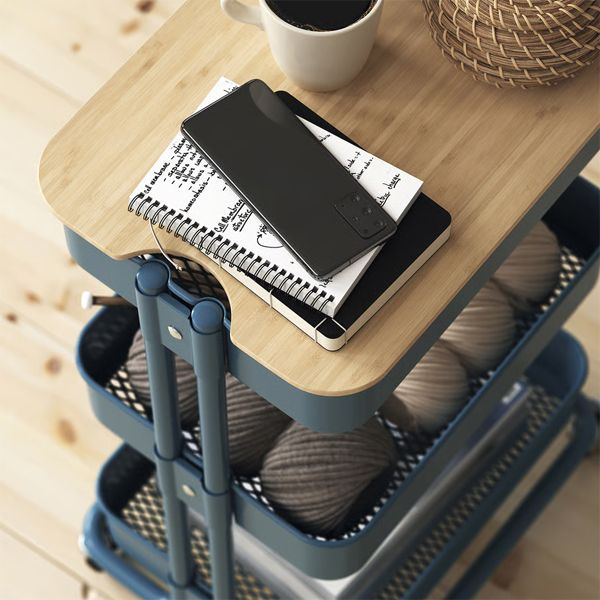 RASKOG 35x45x77cm Kolica, sivo-plava