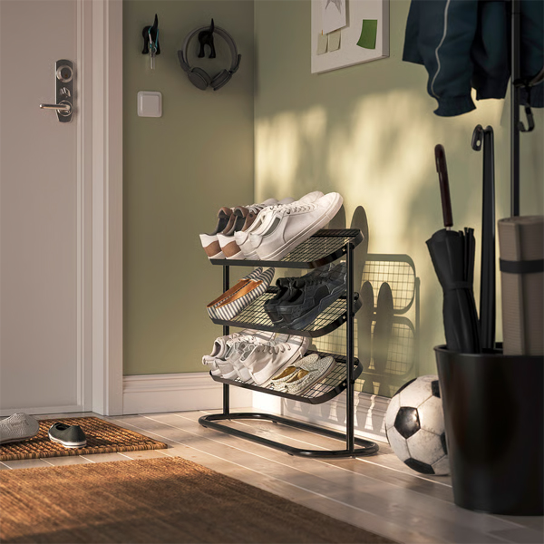 ALGANAS 76x24x59cm Stalak za obuću, crna