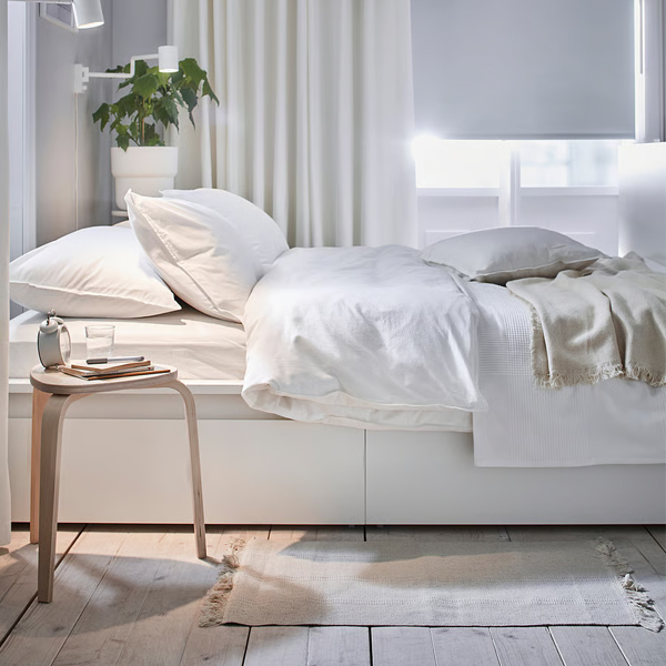 MERETE 145x300cm Zavjese za zamračivanje, 1 par, bijela/s nitnama