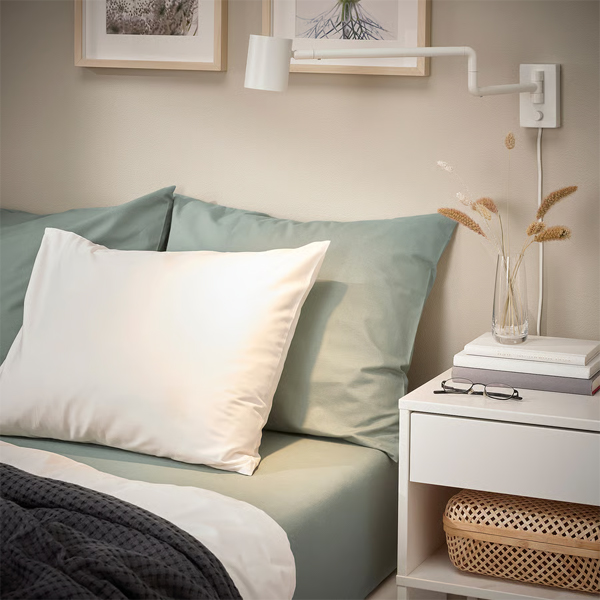 DVALA 140x200cm Ukrojeni čaršav, sivozelena