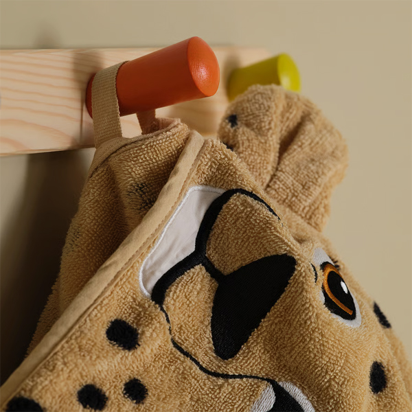 SANDLOPARE 70x140cm Peškir s kapuljačom, svijetlosmeđa/šara geparda