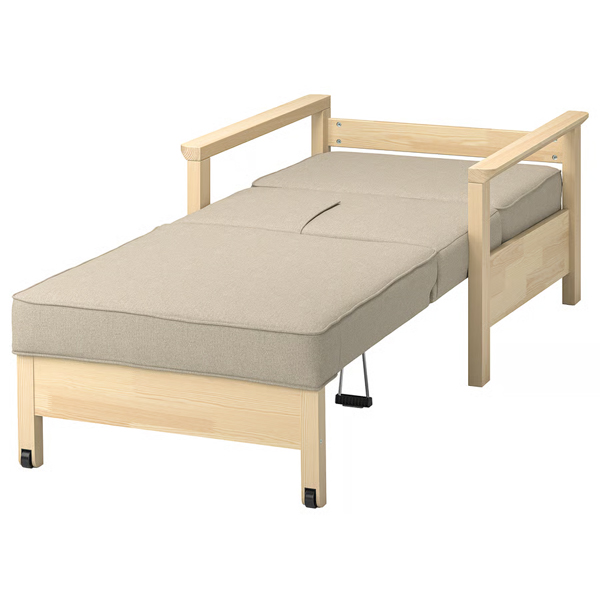 TORNSBORG Fotelja na razvlačenje, Naggen bež/borovina