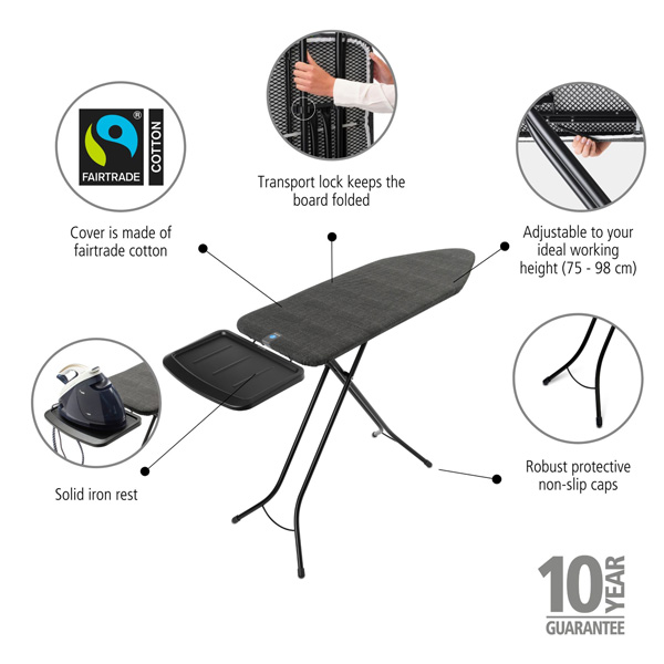 DASKA ZA PEGLANJE C 124x45cm - Denim Black, SSUH