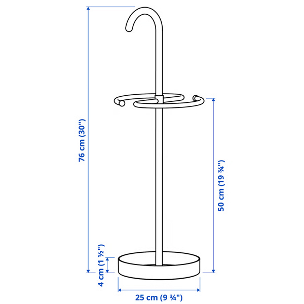 NIPASEN 76cm Stalak za kišobrane, crna