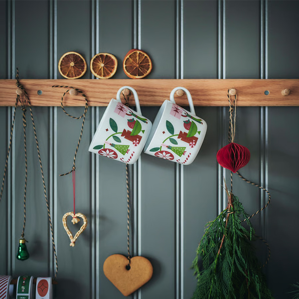 VINTERFINT 36cl Šolja, bijela/novogodišnja šara