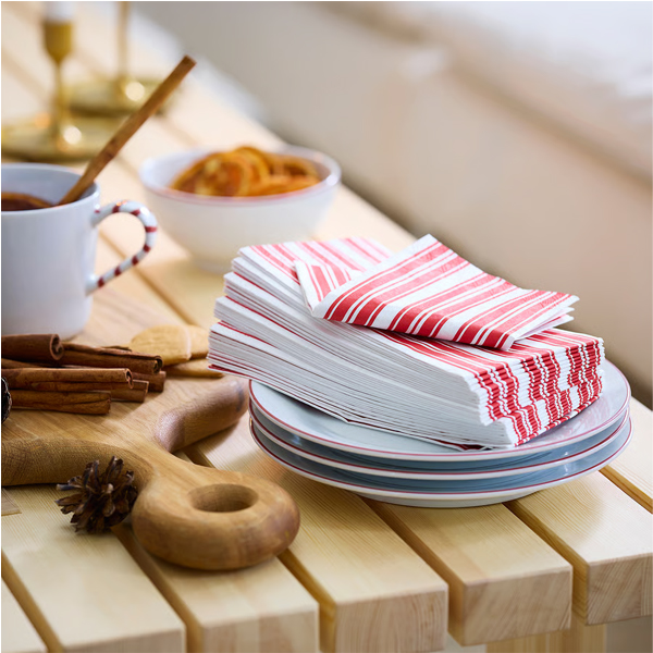 VINTERFINT 38x38cm Papirna salveta, crvena/bijela