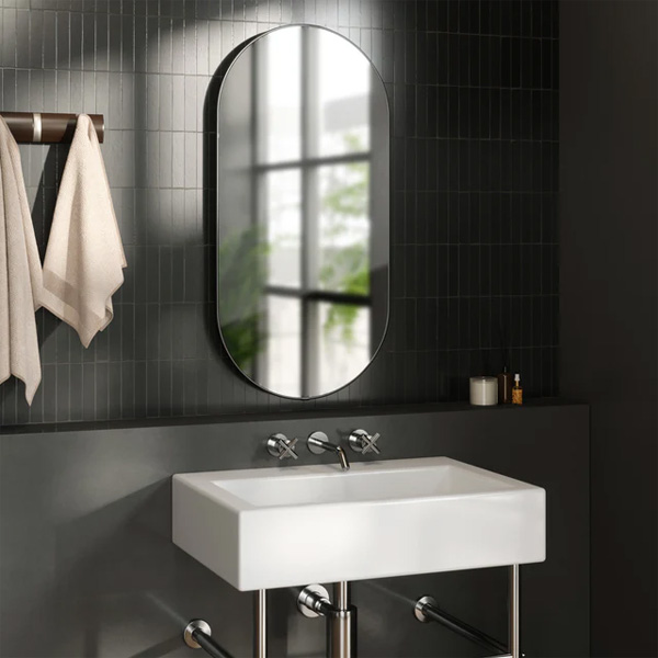 HUBBA PILL ogledalo 45x91cm, metalik titanijum