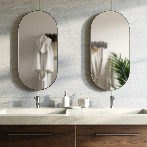 HUBBA PILL ogledalo 45x91cm, metalik titanijum