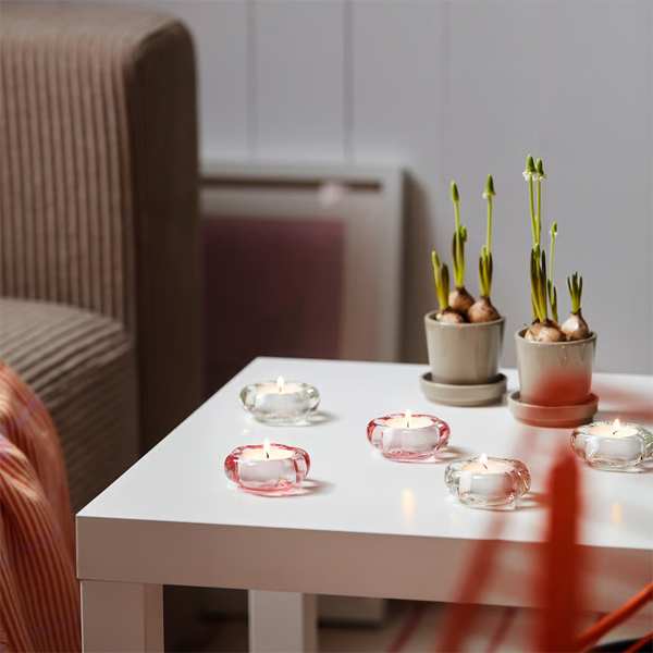 BLADFAGEL Držač za čajnu svijećicu, bistro staklo, 3 cm