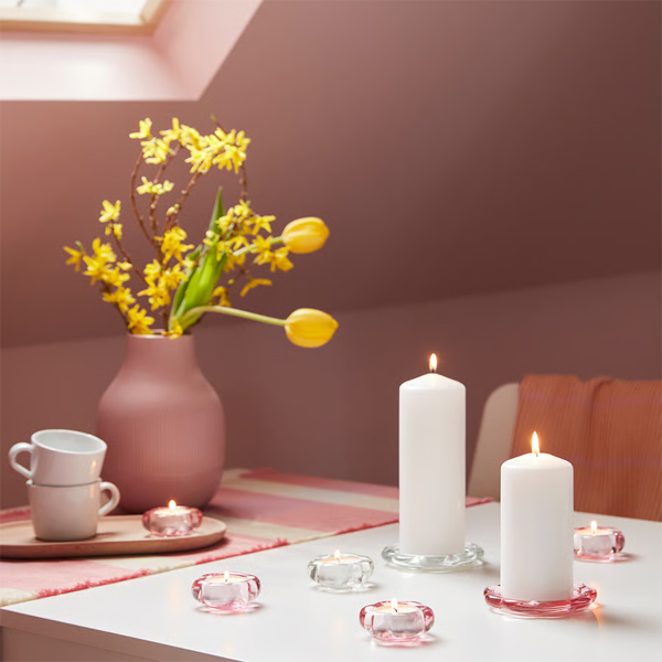 BLADFAGEL Držač za čajnu svijećicu, bistro staklo, 3 cm