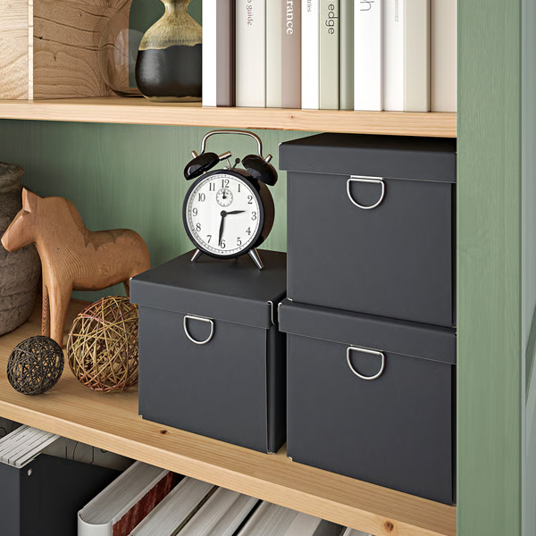 HEMNES 90x197cm Biblioteka, sivozelena/svijetlosmeđe bajcovano