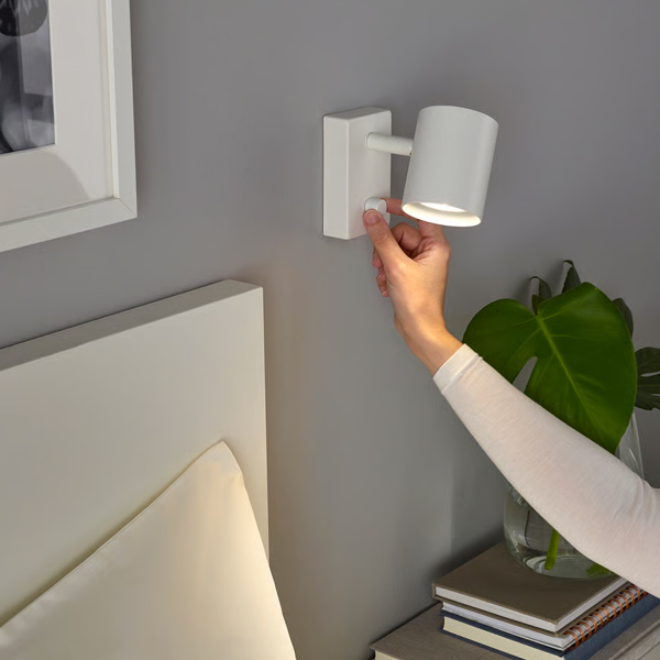 NYMANE Zidna/čitaća lampa, trajni priklj., bijela