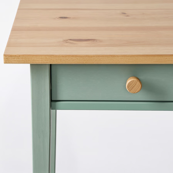 HEMNES 46x35cm Noćni stočić, sivozelena/svijetlosmeđe bajcovano