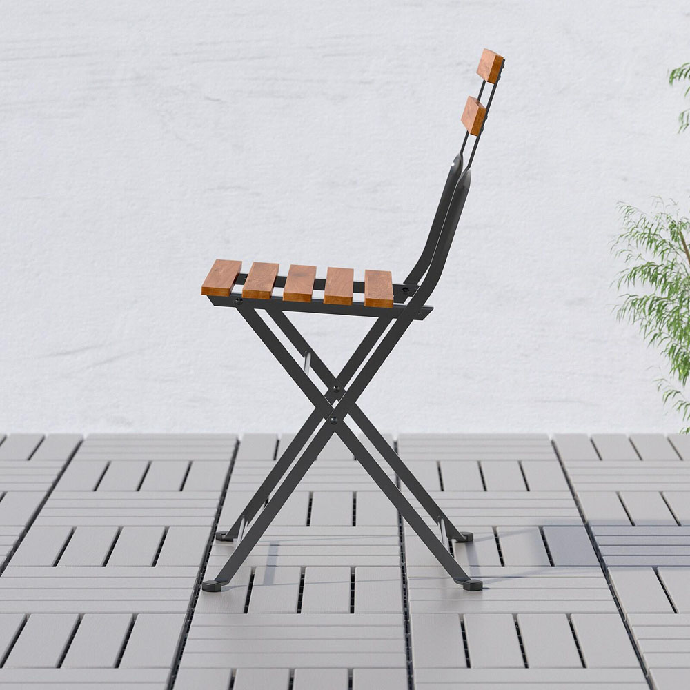 TARNO 39x40x79cm stolica na rasklapanje, crna/svijetlosmeđe bajcovano