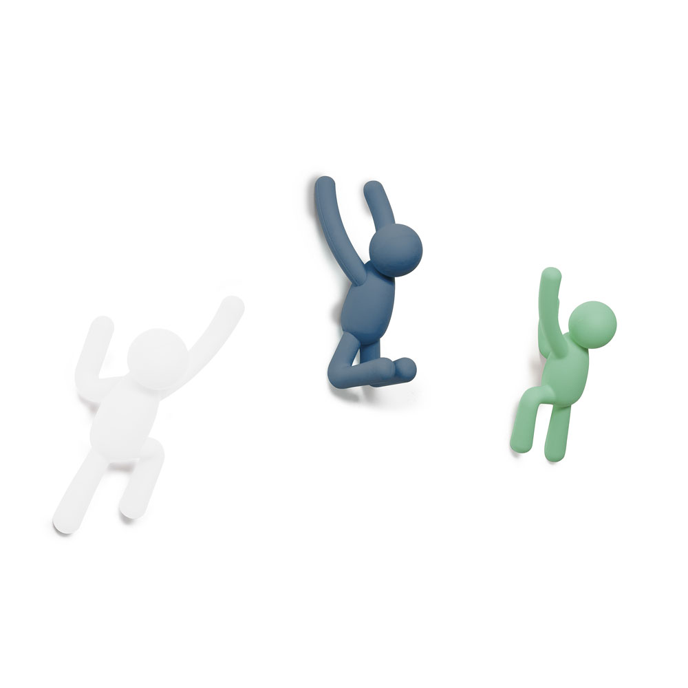 BUDDY set zidnih vjesaonika 3/1, plava/zelena/bijela