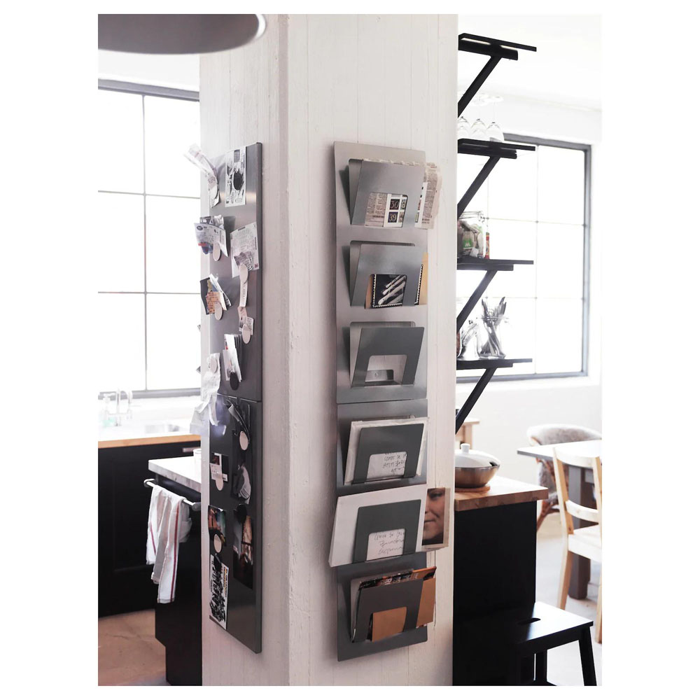 SPONTAN 33x78cm zidni drzac za novine, siva