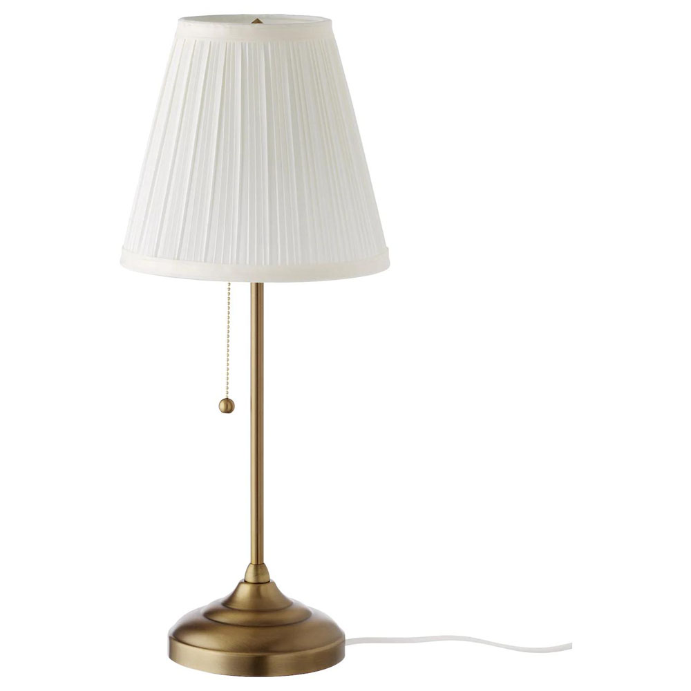 ARSTID 55cm stona lampa, boja mesing/bijela