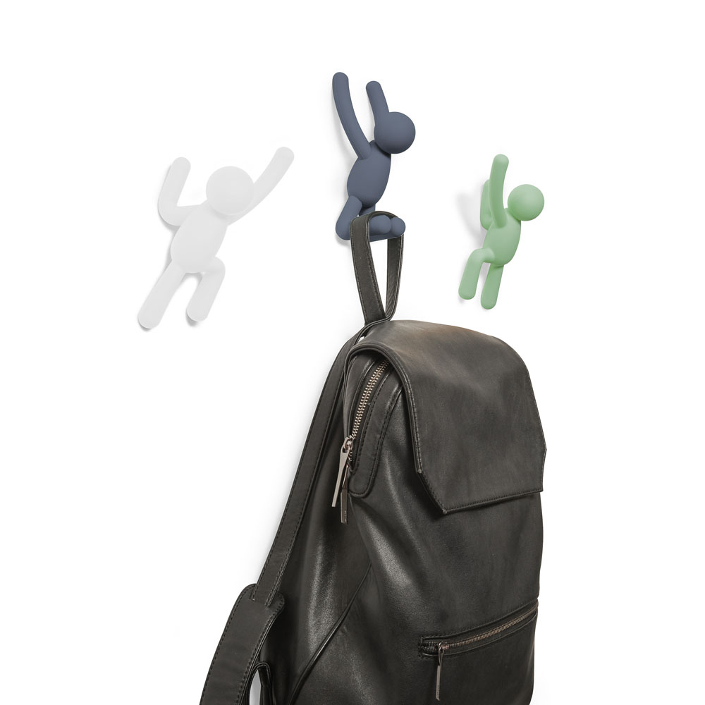 BUDDY set zidnih vjesaonika 3/1, plava/zelena/bijela