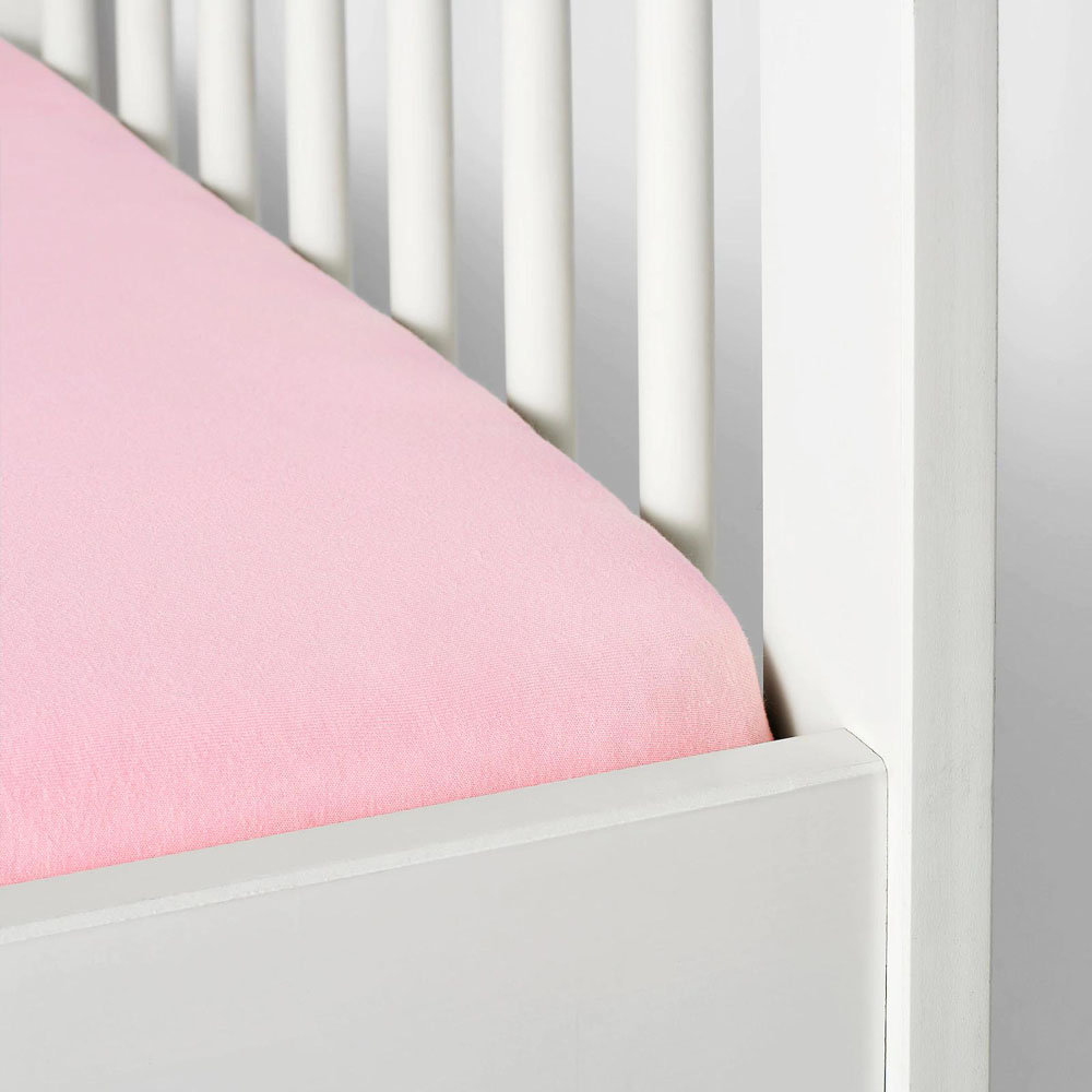 LEN 60x120cm caršav za bebe, roza bijela