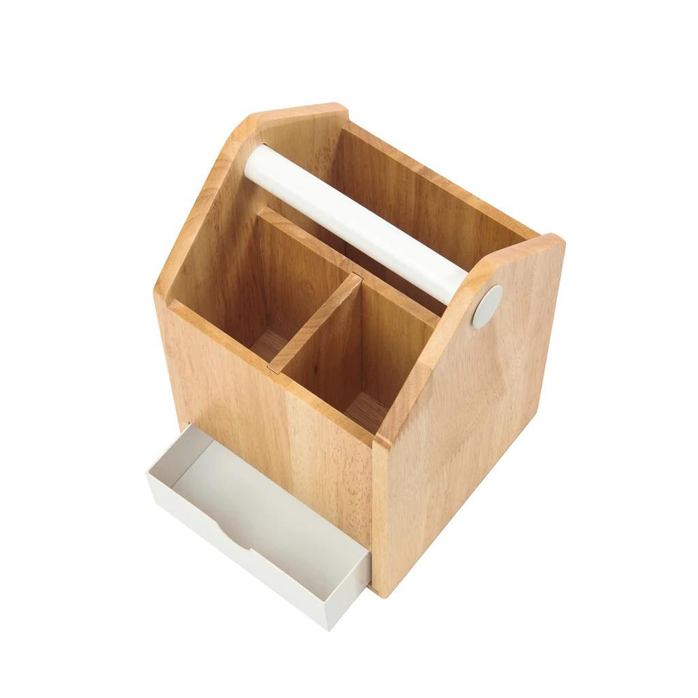 TOTO TALL organizator, bijela/svijetlo drvo