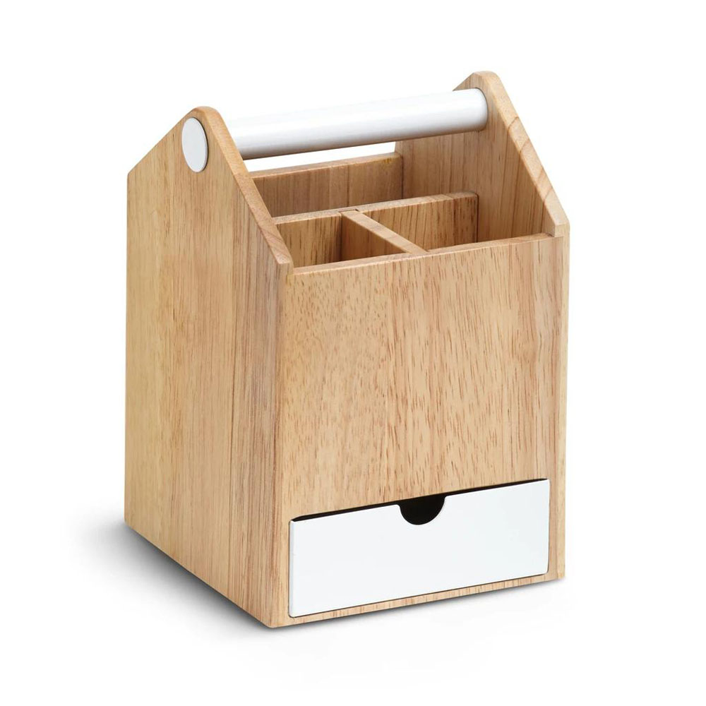 TOTO TALL organizator, bijela/svijetlo drvo